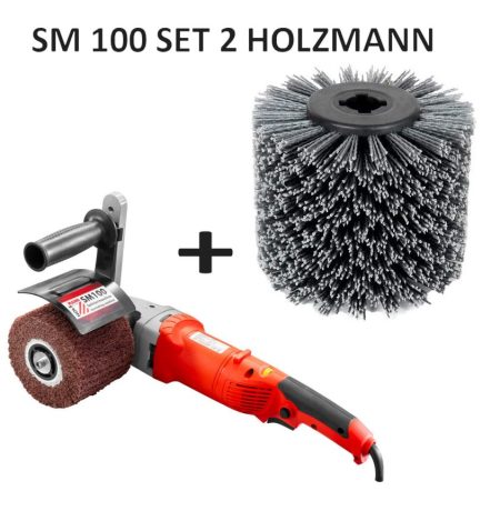 SET 2 ROČNI STROJ ZA KRTAČENJE HOLMANN SM100 230V/SET+KRTAČA NYLON HV80